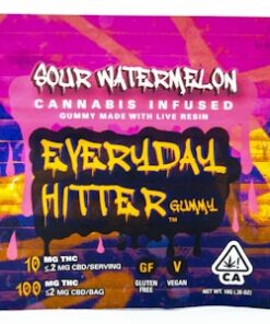 Sour Watermelon 100mg Live Resin Single Gummy - Everyday Hitter
