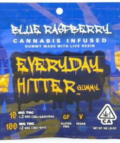 Blue Raspberry 100mg Live Resin Single Gummy - Everyday Hitter